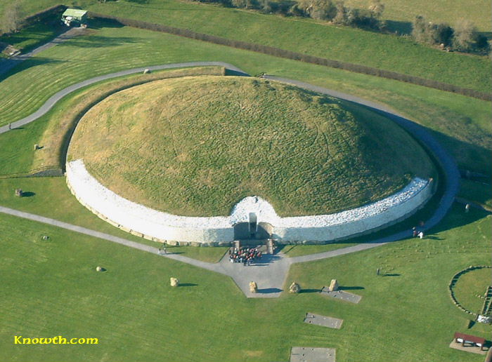 Newgrange burial mound, build 5,000 years ago by ancient tribes in the Boyne River Valley