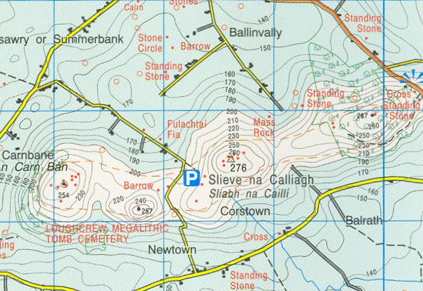 Discovery Map 42 showing about 4km x 3km of the Loughcrew area