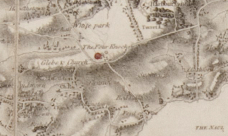 William Llarkin 1812 Grand Jury map showing The Four Knocks