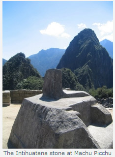 The Intihuatana stone at Machu Picchu