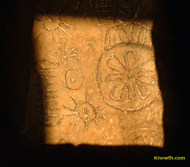 Equinox illumination at sunrise in Cairn T at Loughcrew