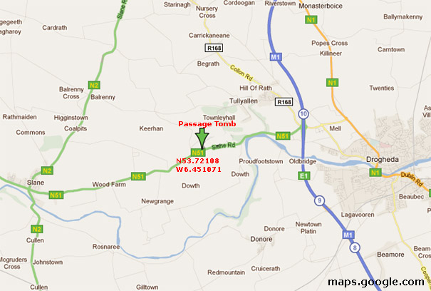 Townleyhall Passage Tomb map