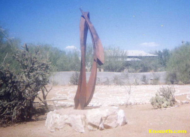 Steel sculpture with 2ft high quartz base by Sally McKenna