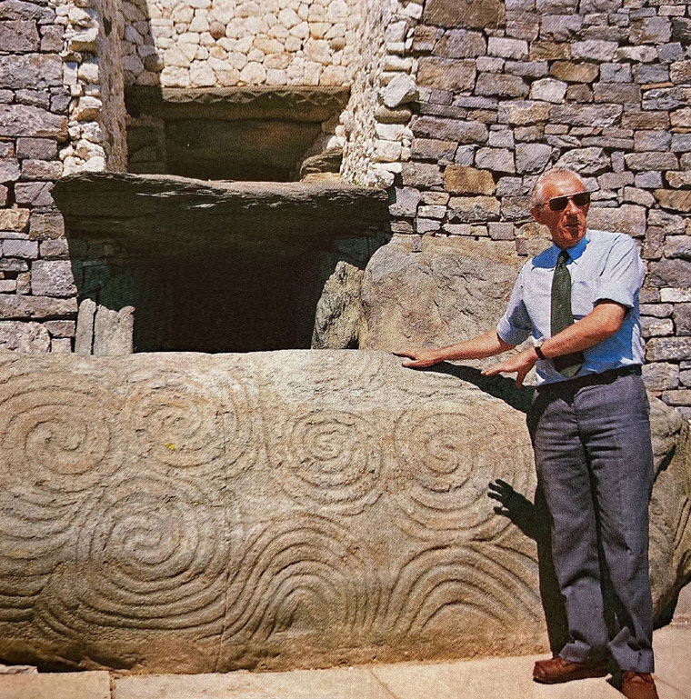 Professor Michael J. O’Kelly, who led the excavation and restoration of Newgrange | Photo by Göran Burenhult