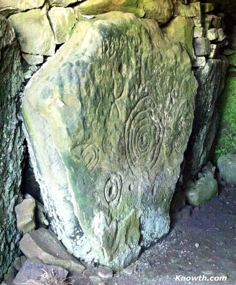 Megalithic Art from the passage of the Mound of the Hostages on the Hill of Tara