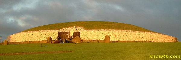 Newgrange illuminated by the winter solstice sunrise