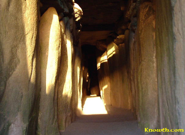 Sun light in the passage at Newgrange